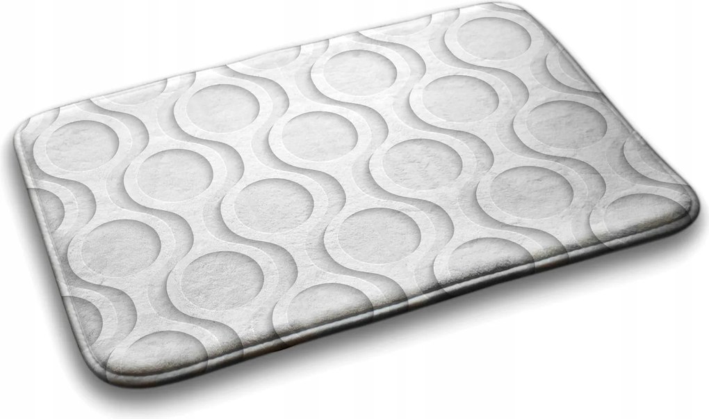 Fürdőszobaszőnyeg gumírozott kerekek mintás 90x60 cm