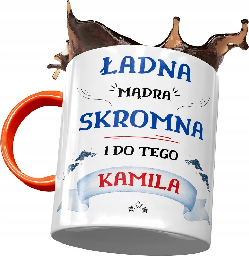 Narancssárga Bögre Kamilla Feleség Ajándék Nyomtatott Fotóval
