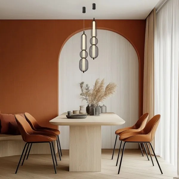 PUMA LED függőlámpa kábelen, 15W/230V, átm. 14 cm, fekete