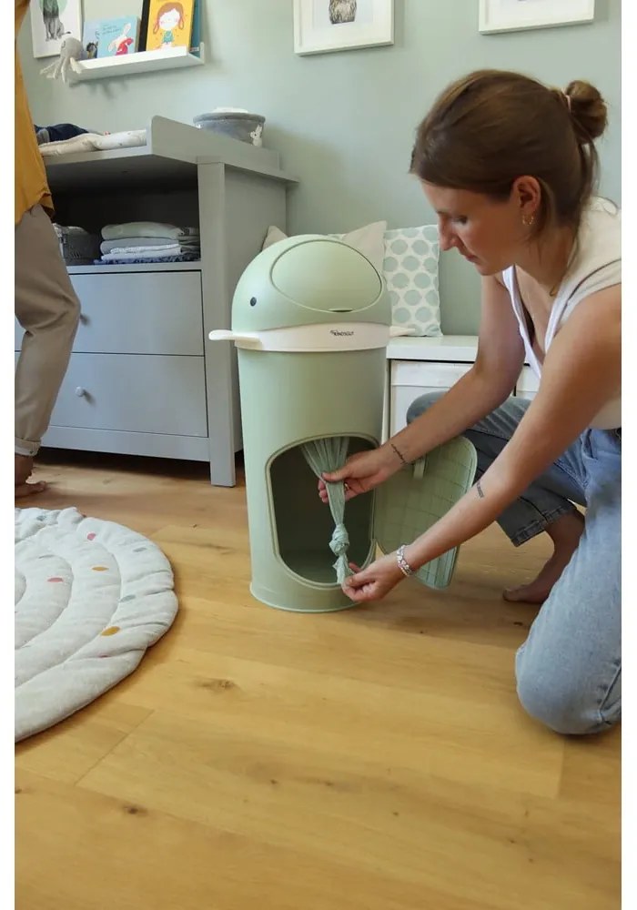 Zöld műanyag szemetes pelenkákhoz 25 l Whale – Kindsgut