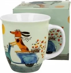 650 Ml-es Nagy Porcelán Bögre Füllel Kávéhoz Kutya Világ Kutya Motoron