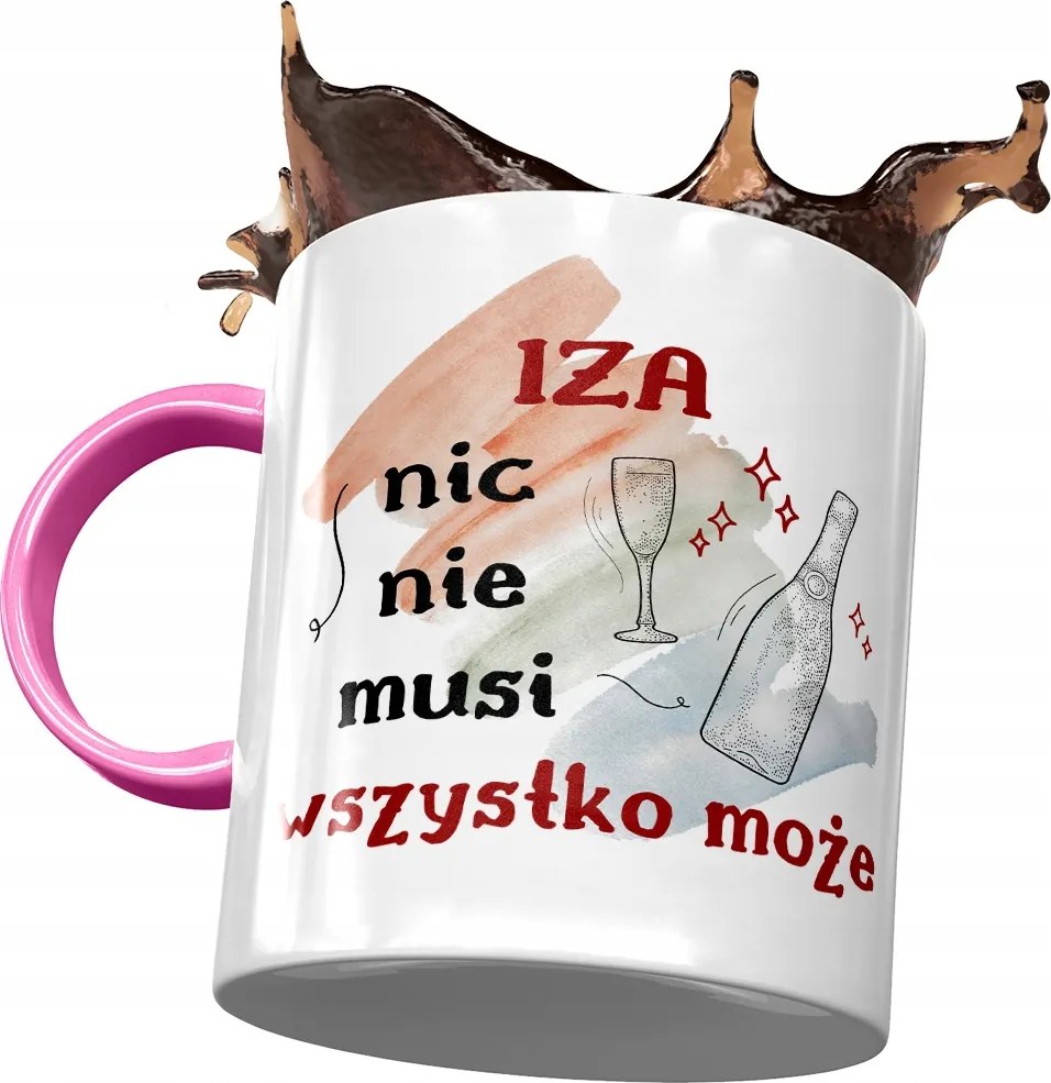 Rózsaszín Bögre Izabella Feleség Ajándék Nyomtatott Fotóval