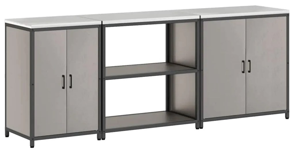 Konyhai Tároló Készlet polcokkal 3 pcs Rozsdás 240 x 50 x 92 cm