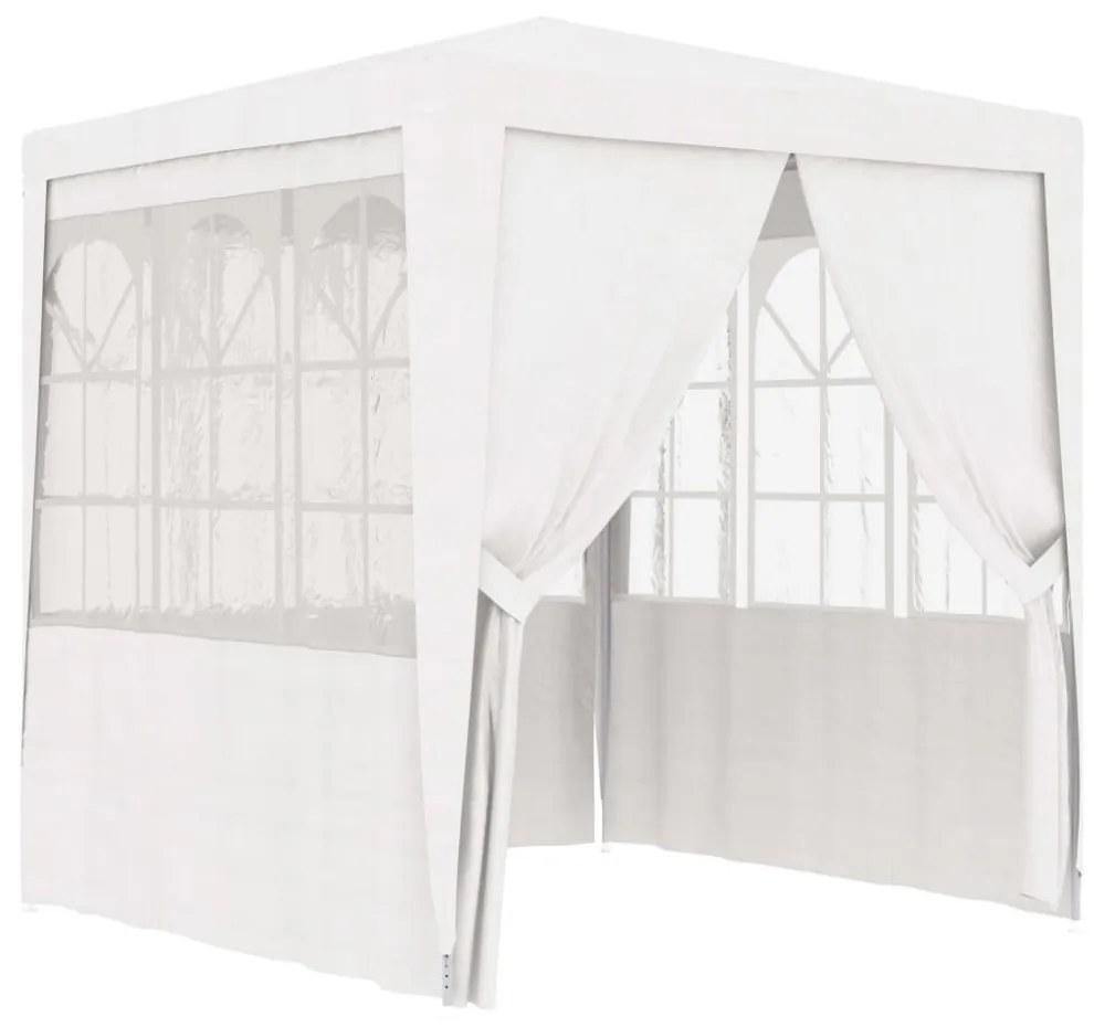 fehér rendezvénysátor oldalfalakkal 2,5 x 2,5 m 90 g/m²