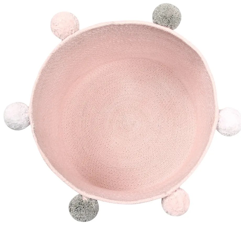 Világos rózsaszín textil játéktároló kosár ø 30x30 cm Bubbly – Lorena Canals