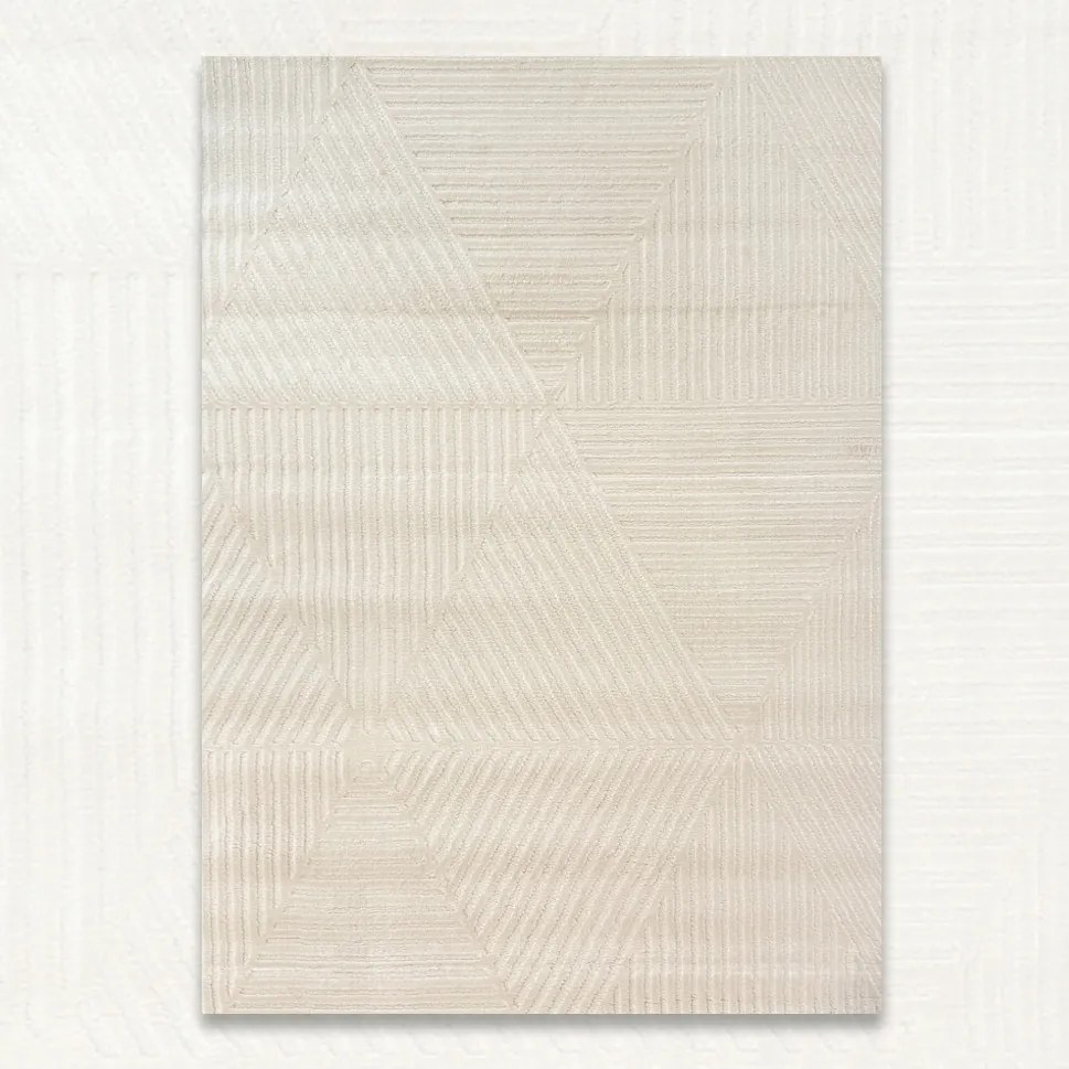 Krémszínű Világos Szőnyeg 80X150 CM Nappali Asztal Alá Puha Haj Modern