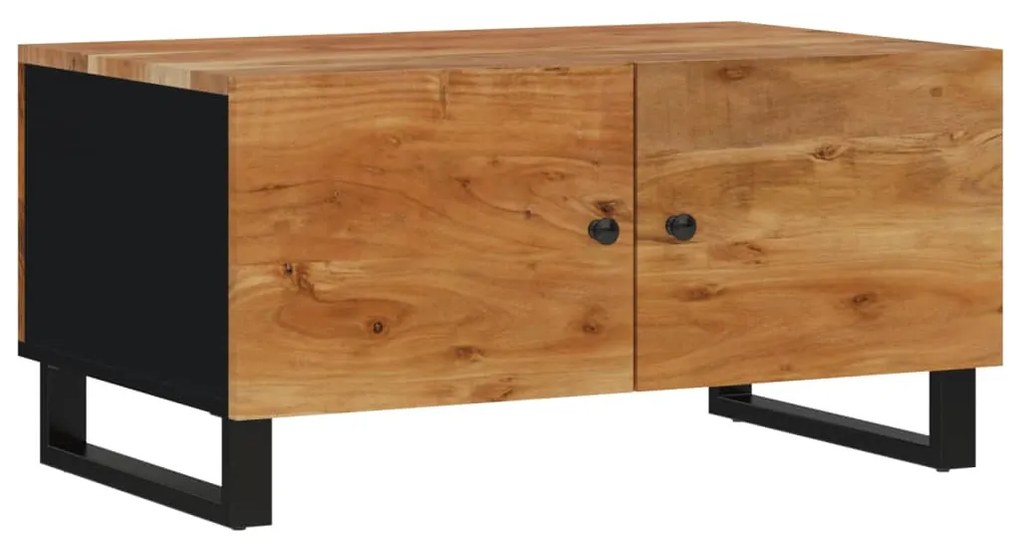 Tömör akácfa és szerelt fa dohányzóasztal 80 x 50 x 40 cm