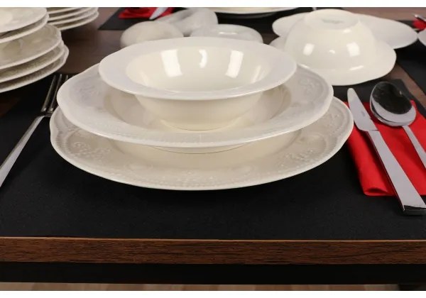 24 darabos fehér porcelán étkészlet