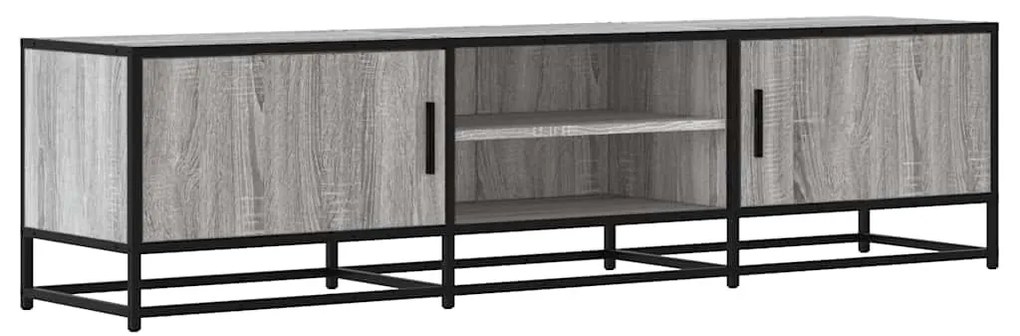 szürke sonoma színű szerelt fa és fém TV-szekrény 160x35x41 cm