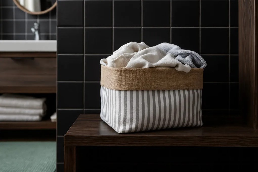 Csíkos tároló doboz 25 x 35 x 22 cm - m méret