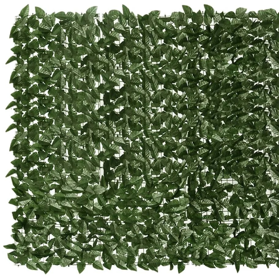 sötétzöld leveles erkélyparaván 600 x 150 cm