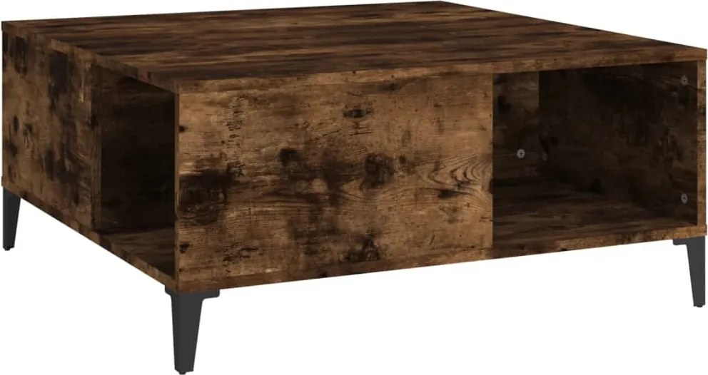 vidaXL füstös tölgy színű fatermék dohányzóasztal 80x80x36,5 cm