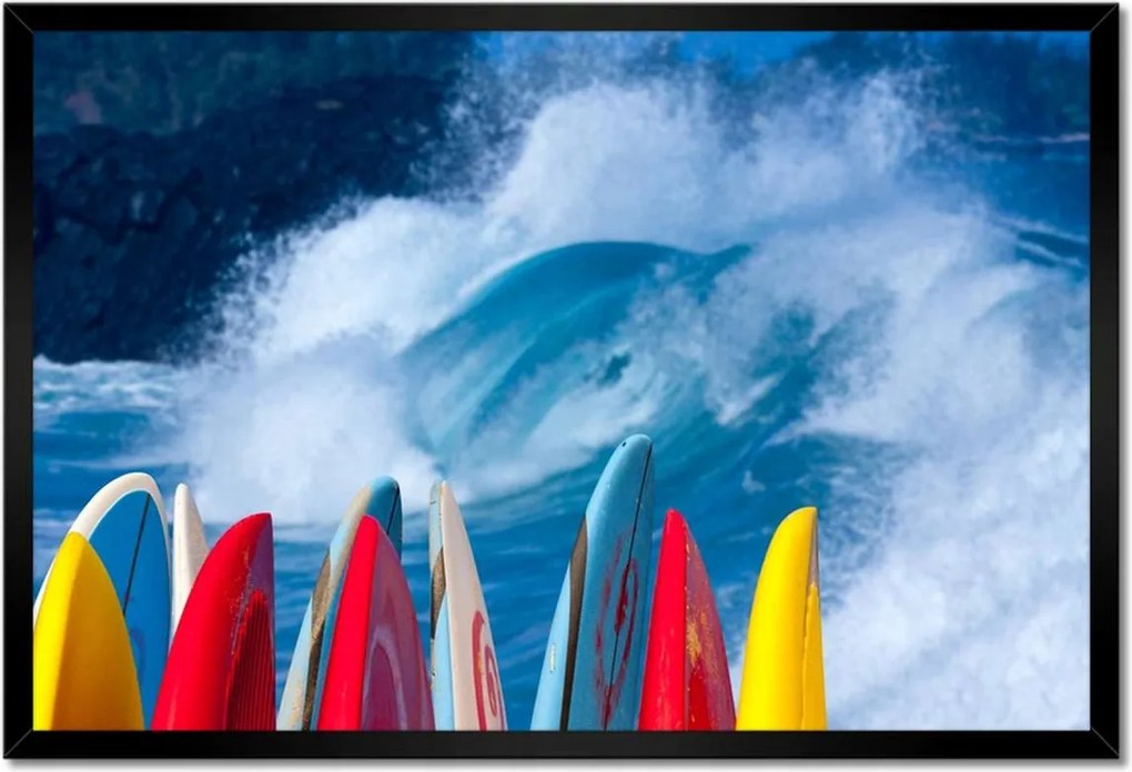 Poszterek keretben 60x40 Erős hullámok szörfdeszka