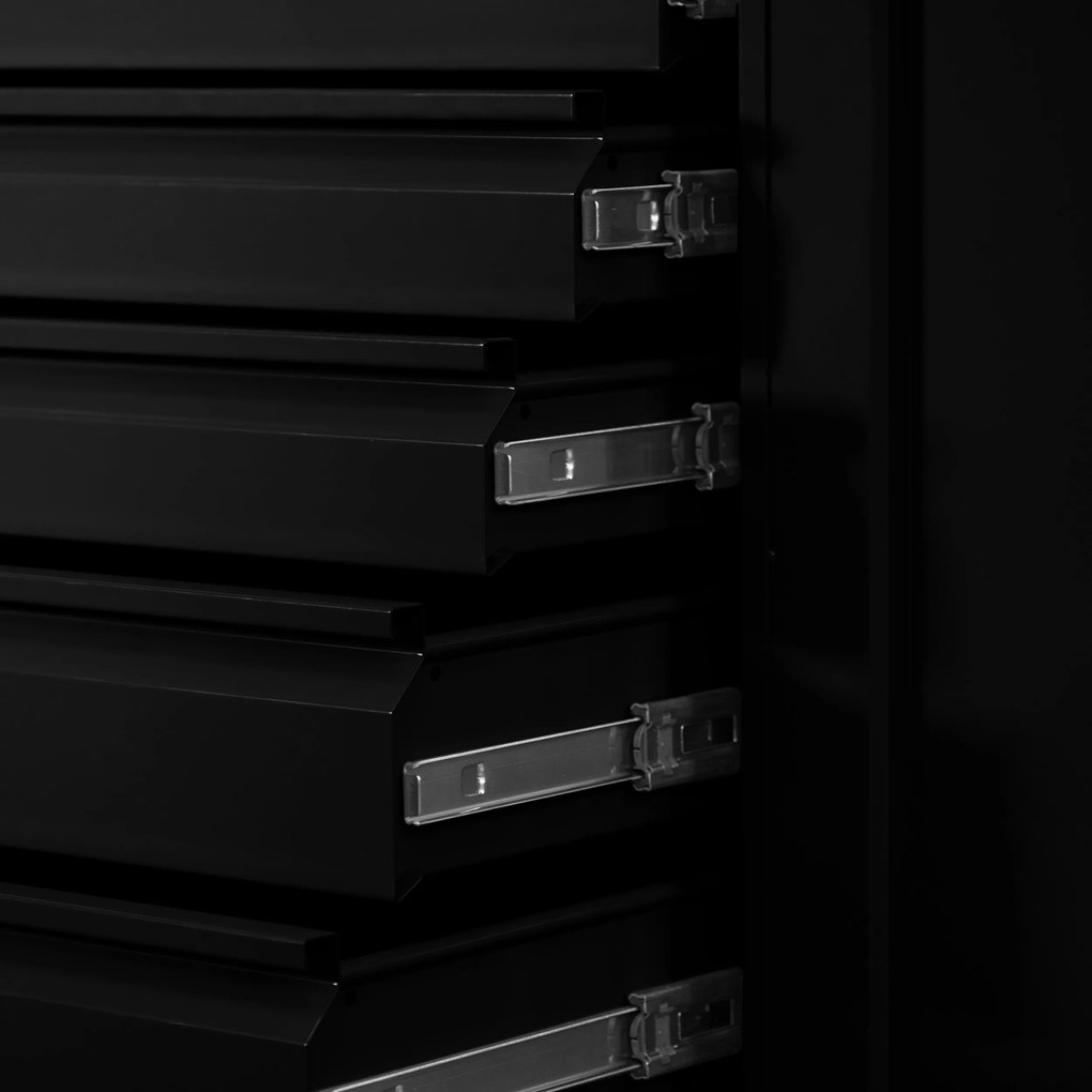 Műhelyszekrény DAREK, 920 x 1850 x 500 mm, All Black: fekete