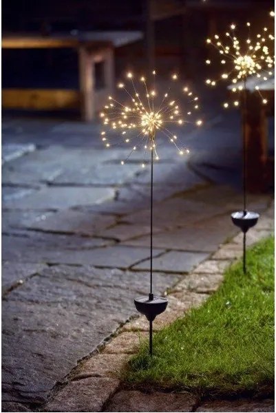 Firework kültéri napelemes LED lámpa fehér diódákkal, magasság 100 cm - Star Trading