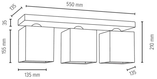 Spot-Light 2284374 - Mennyezeti lámpa INGER 3xE27/25W/230V