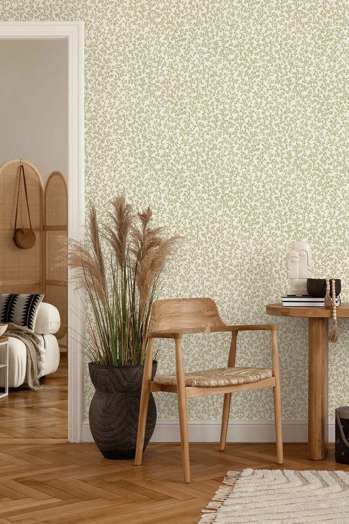 Holden Decor Wanderlust Posidonia zöld korallos vlies tapéta – 92040
