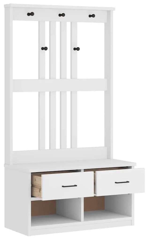 SANDNES tömör fenyőfa előszobafa 87x40x159,5 cm