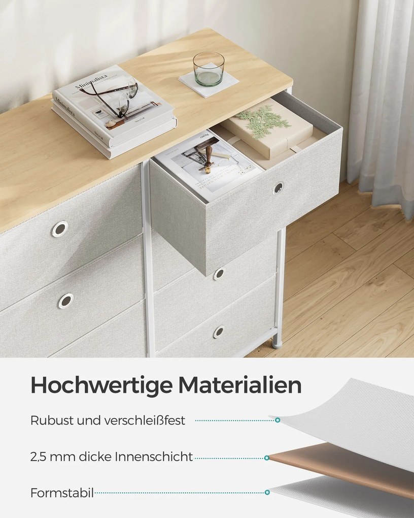 Komód fiókos dobozokkal TRENILO 80x81,5 cm, tölgy/fehér