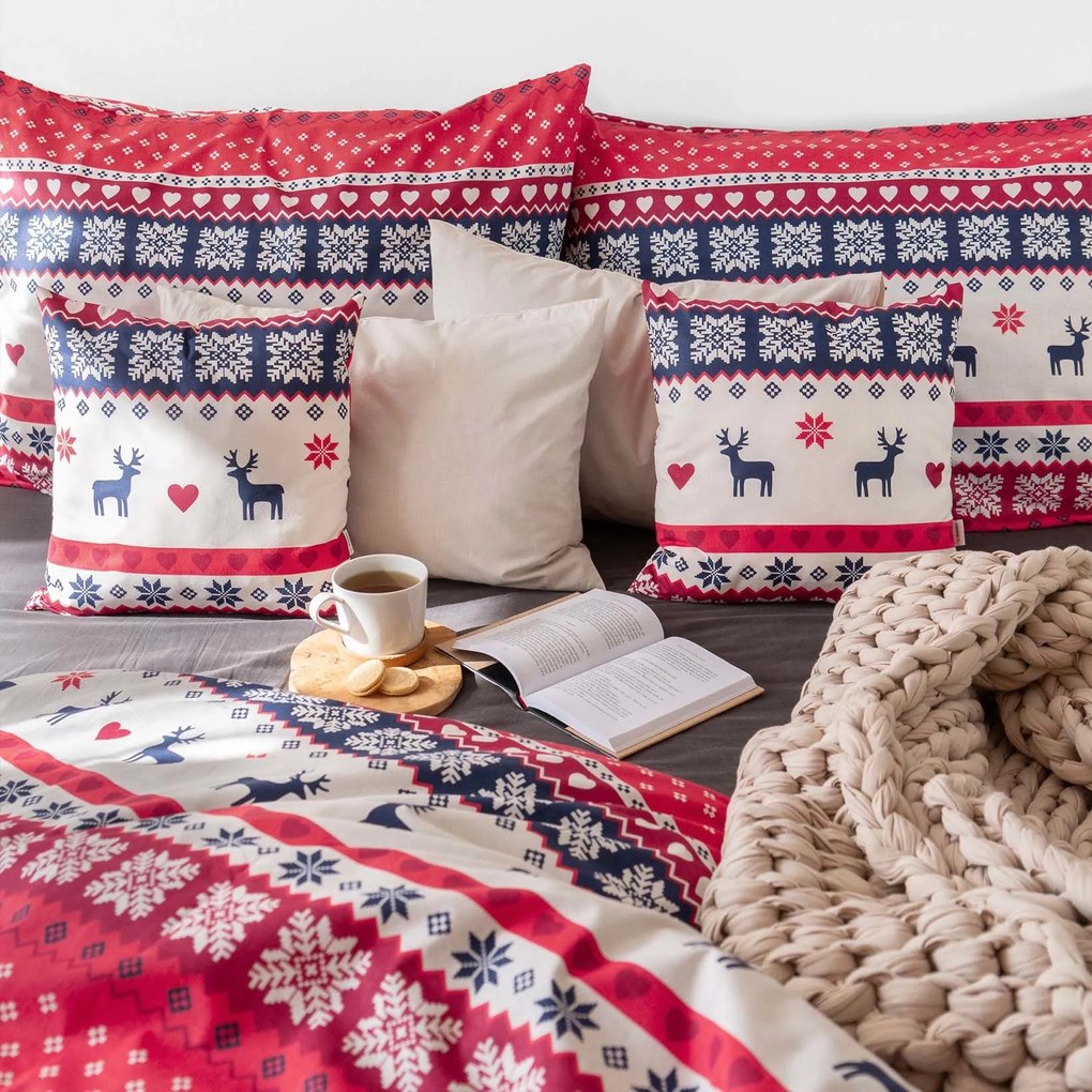 Goldea karácsonyi pamut ágyneműhuzat - norvég mintás 140 x 200 és 70 x 90 cm