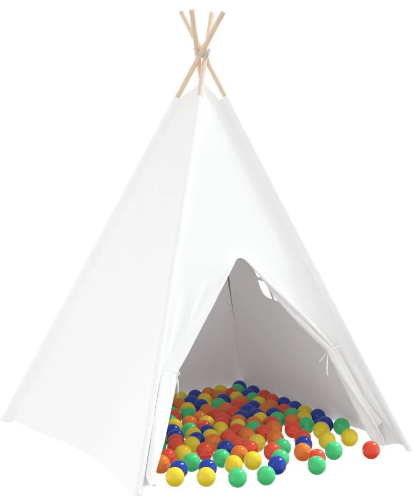 Gyermek Teepee Sátor Hordtáskával Őszibarack & Játék Labda Fehér