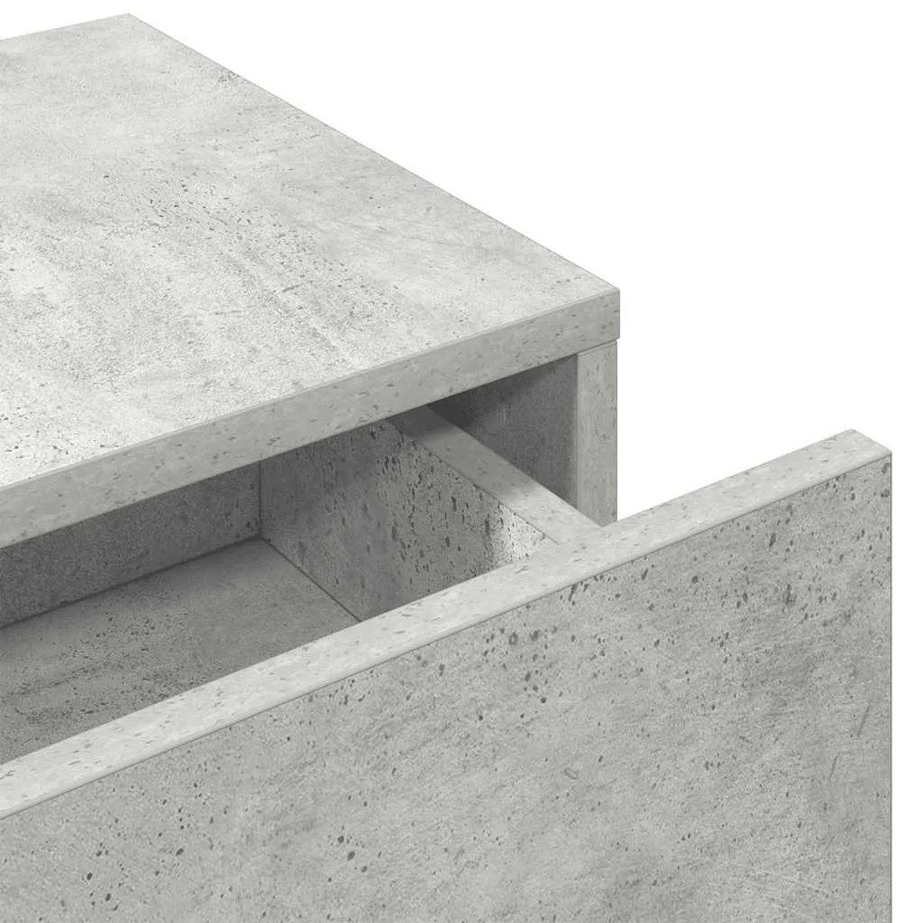 Falipolc fiókokkal betonszürke 80x33x17 cm műszaki fa