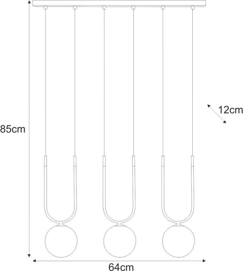 KAJA K-5591 ENZO Többágú Függesztett Lámpa Fekete G9 IP20