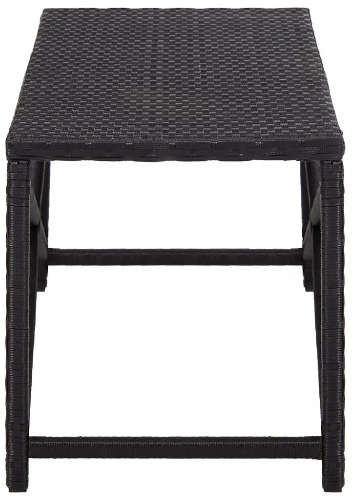 fekete polyrattan kerti pad 120 cm