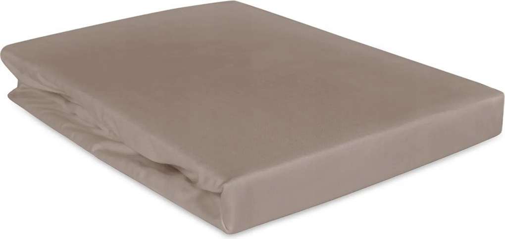 Pamut-szatén gumis lepedő 200x220 Darymex sötét bézs