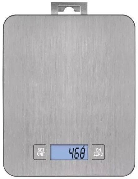 Digitális konyhai mérleg 2xAAA ezüst