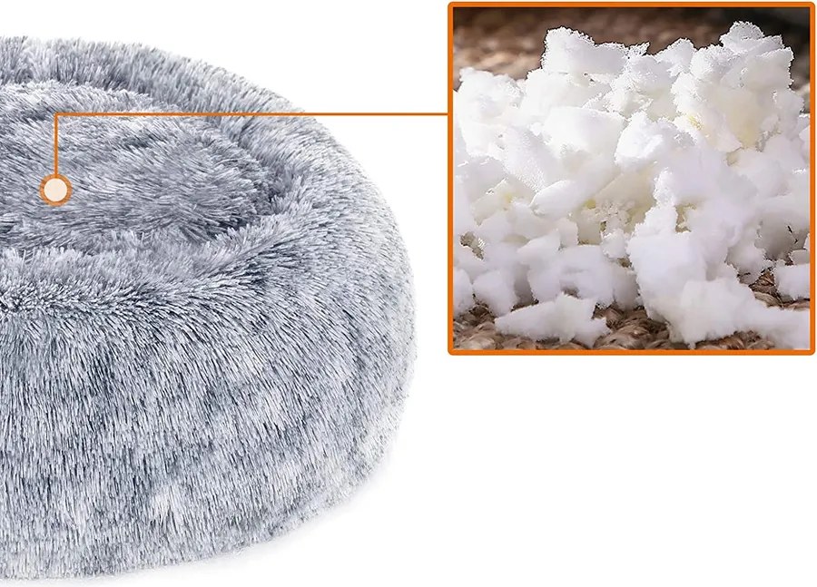 Kutyaágy, kerek macskaágy,S-es méretű, szürke | FEANDREA