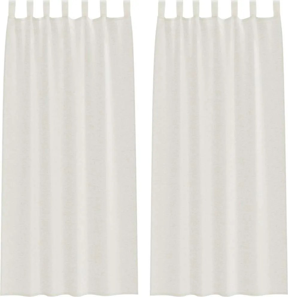 vidaXL Voile Függöny függönyökkel 2 pcs Krém 245 x 140 cm Poliészter