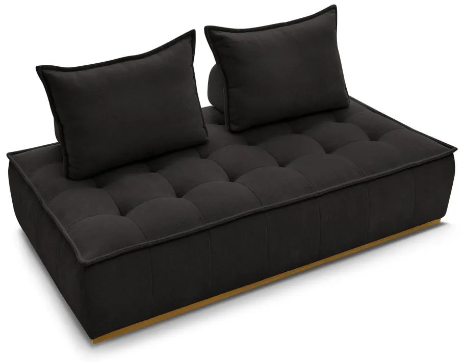 Fekete zsenília kanapé 175 cm Elisa – Bobochic Paris