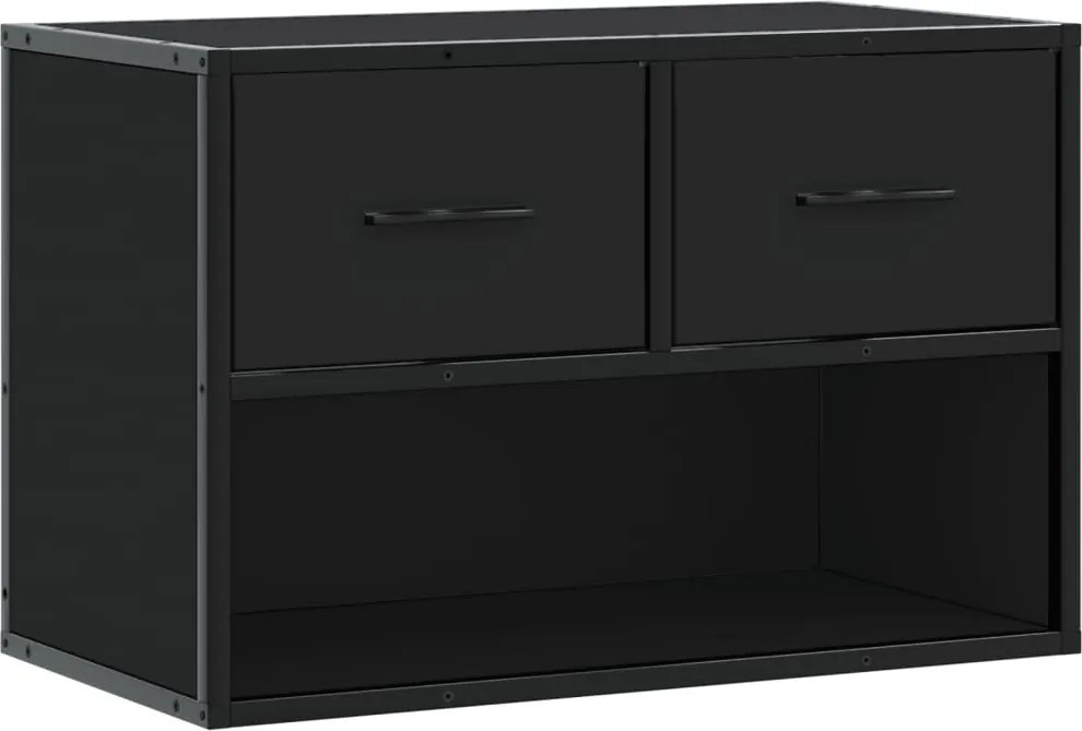 vidaXL fekete szerelt fa és fém TV-szekrény 60 x 31 x 39,5 cm