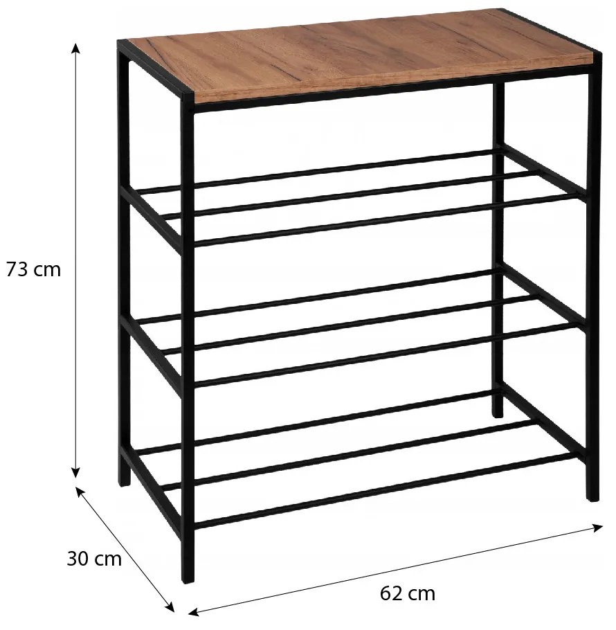 Rusztikus Tárolópolc-Cipősszekrény B2 - Artisan N