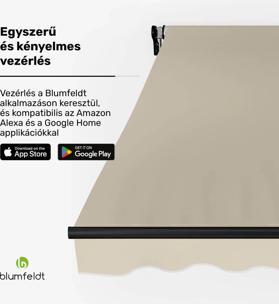 Blumfeldt CloudShade Napernyő, Okos vezérlés, UV-védelem, Fali szerelés