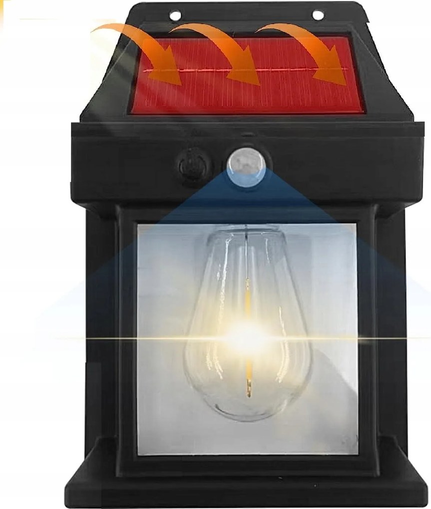 Napelemes Lámpa Homlokzati Fali Lámpa Retro Lámpa