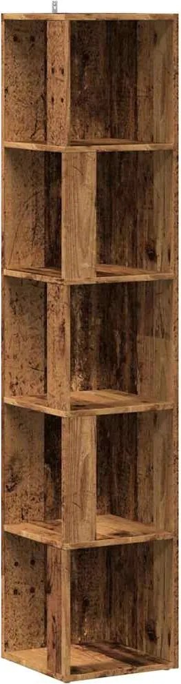 vidaXL antik fa színű szerelt fa sarokszekrény 33 x 33 x 165 cm
