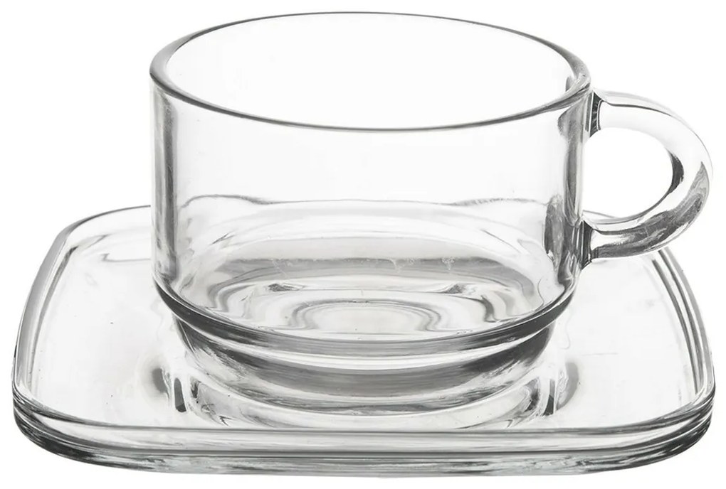 Orion üvegpohár készlet csészealjjal Cozy 6 db, 0,27 ml, 270 ml