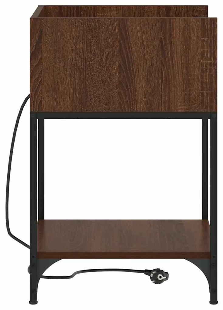 Éjjeliszekrény polcokkal barna tölgy 40 x 40 x 61 cm Faanyag