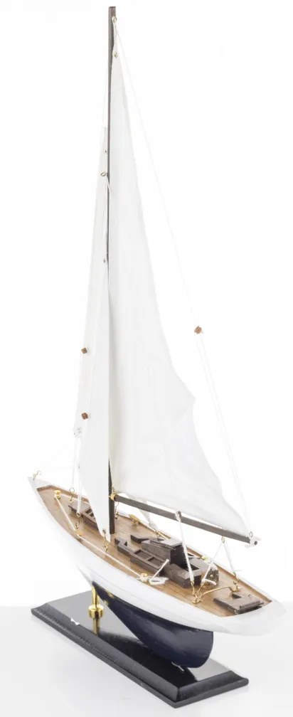 Elegáns irodai modell vitorlás asztali dekoráció részletes megmunkálással 59x40x9cm