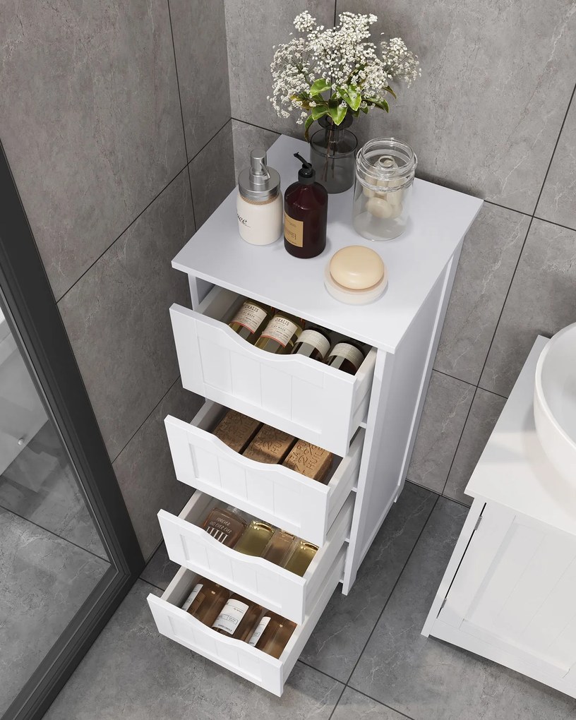 Fürdőszobai szekrény LEHAC 30x82 cm, fehér