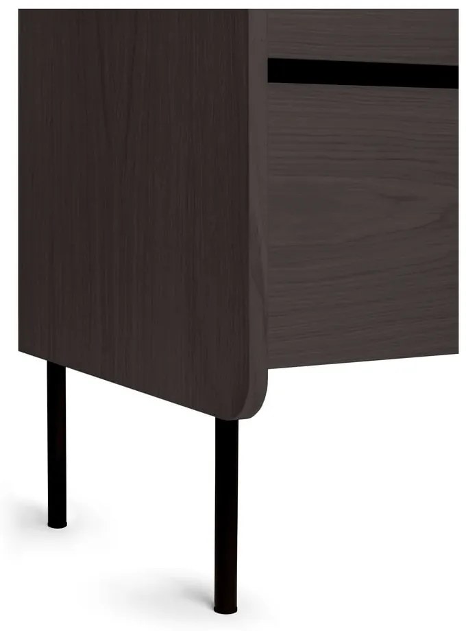 Fekete magas komód tölgyfa dekorral 80x82 cm Wrap – Bonami Selection