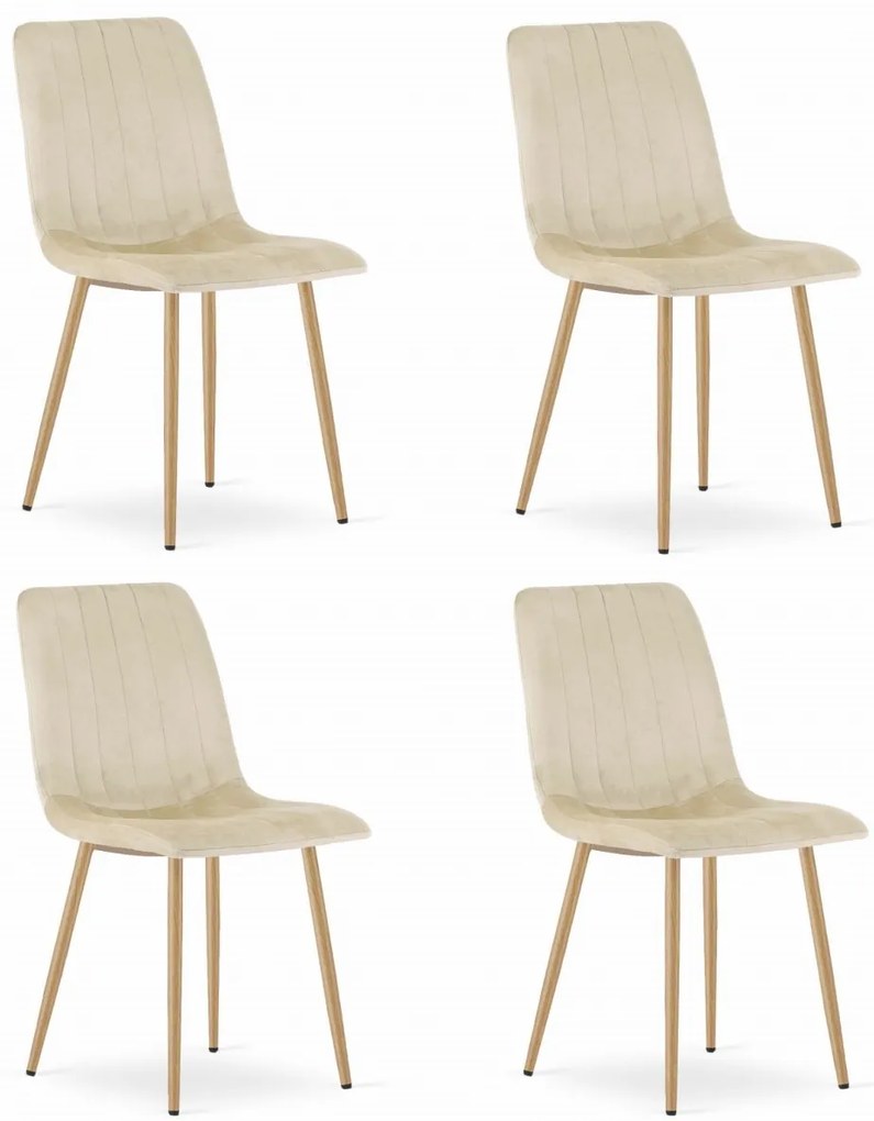 AKCIÓ Krémszínű bársonyszék LAVA II. osztály