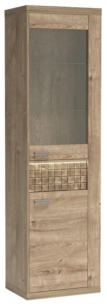Vitrin Nature 04 (LED világítással) (ribbeck tölgy). Akció -18%. 1057908