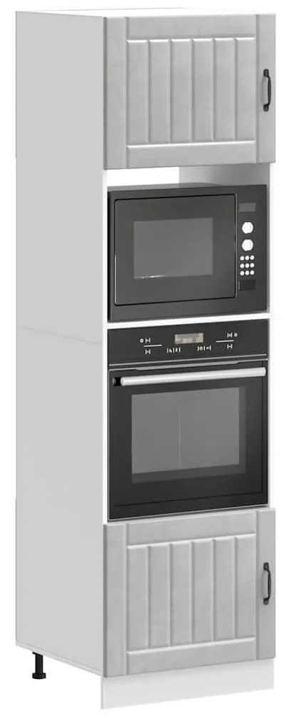 Lucca 2 db betonszürke szerelt fa sütőszekrények