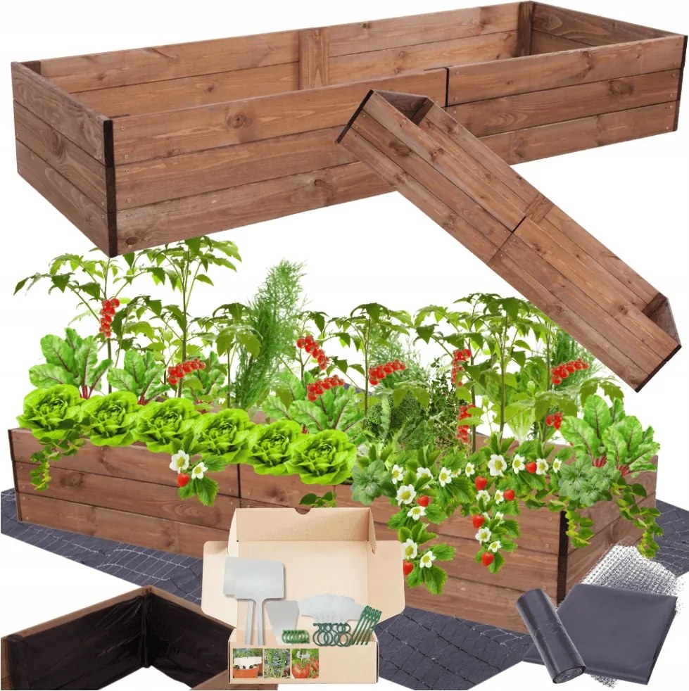 Ágyás magasított zöldséges növénytartó kaspó herbárium impregnáló 27x200x60