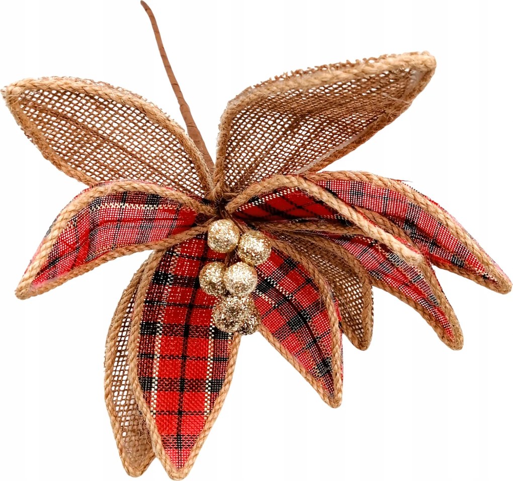 Betlehemi Csillag Csúcson Ág Dekorációs Kompozíció Minőség XL 25 cm