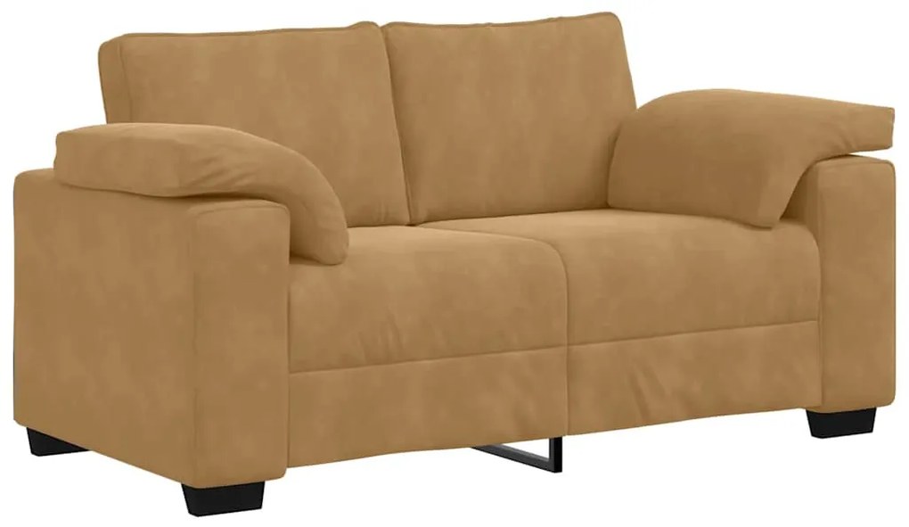 barna bársony loveseat kanapé 120 cm
