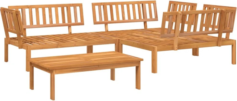 vidaXL 4 részes tömör akácfa kerti raklap ülőgarnitúra